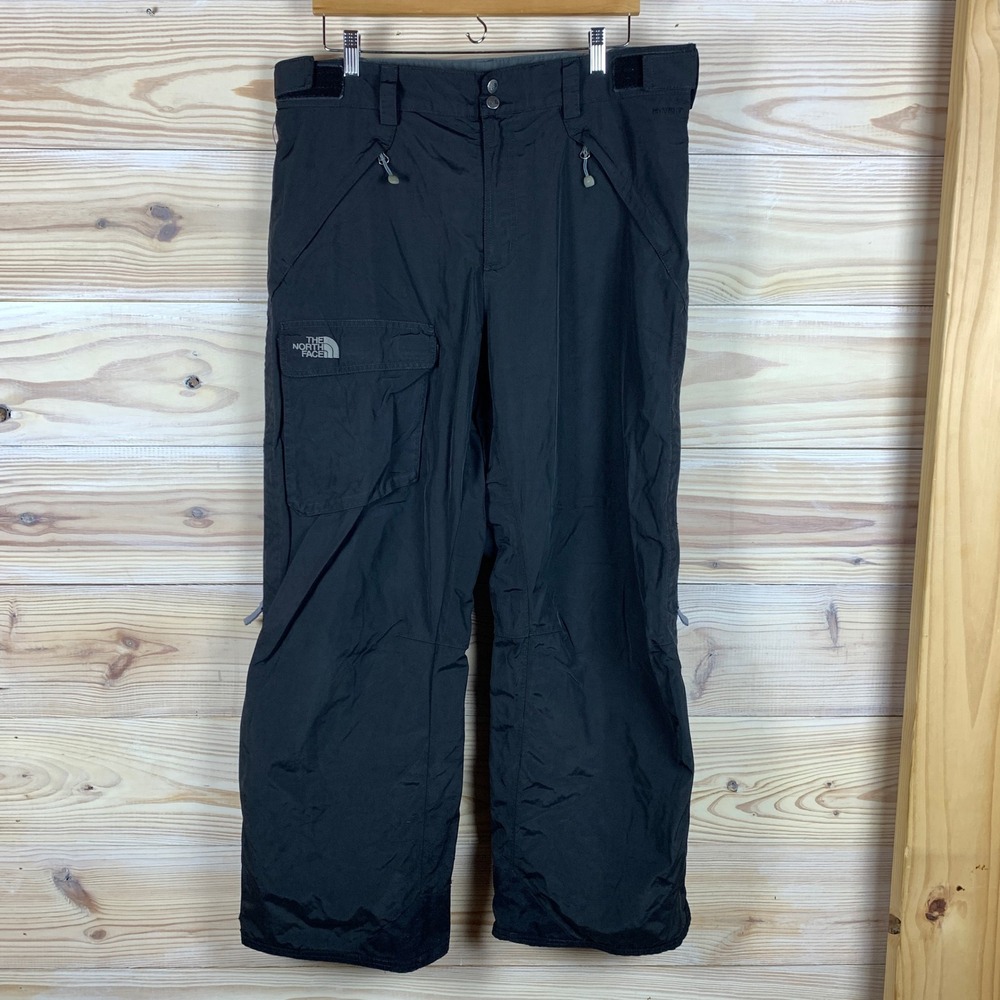 The North Face HyVent Ski Pants Mens L Black Cargo Snow Trousers Snowboard
